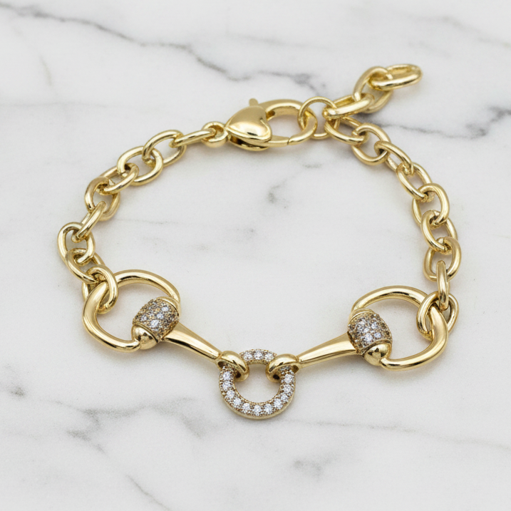 Horsebit w/ Pave Ring Bracelet