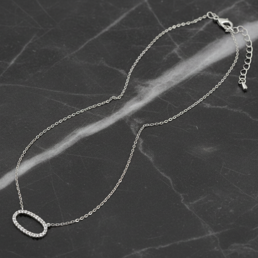 CZ Hexagon Necklace