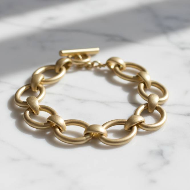 Matte Gold Link Bracelet