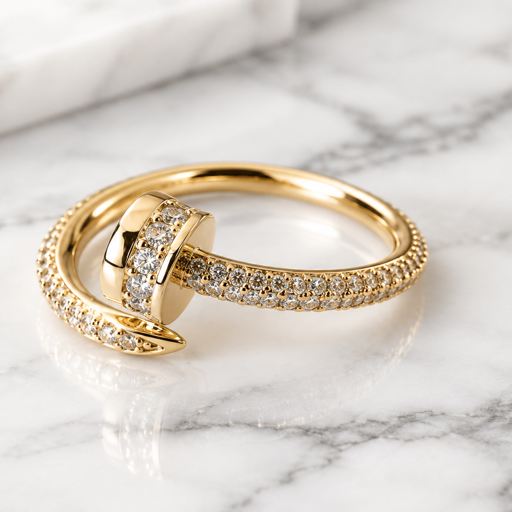 Adjustable CZ Nail Ring
