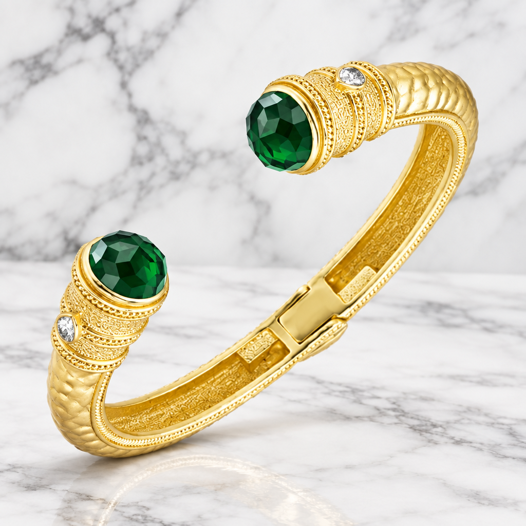 Open Bangle w/ Pear Detail
