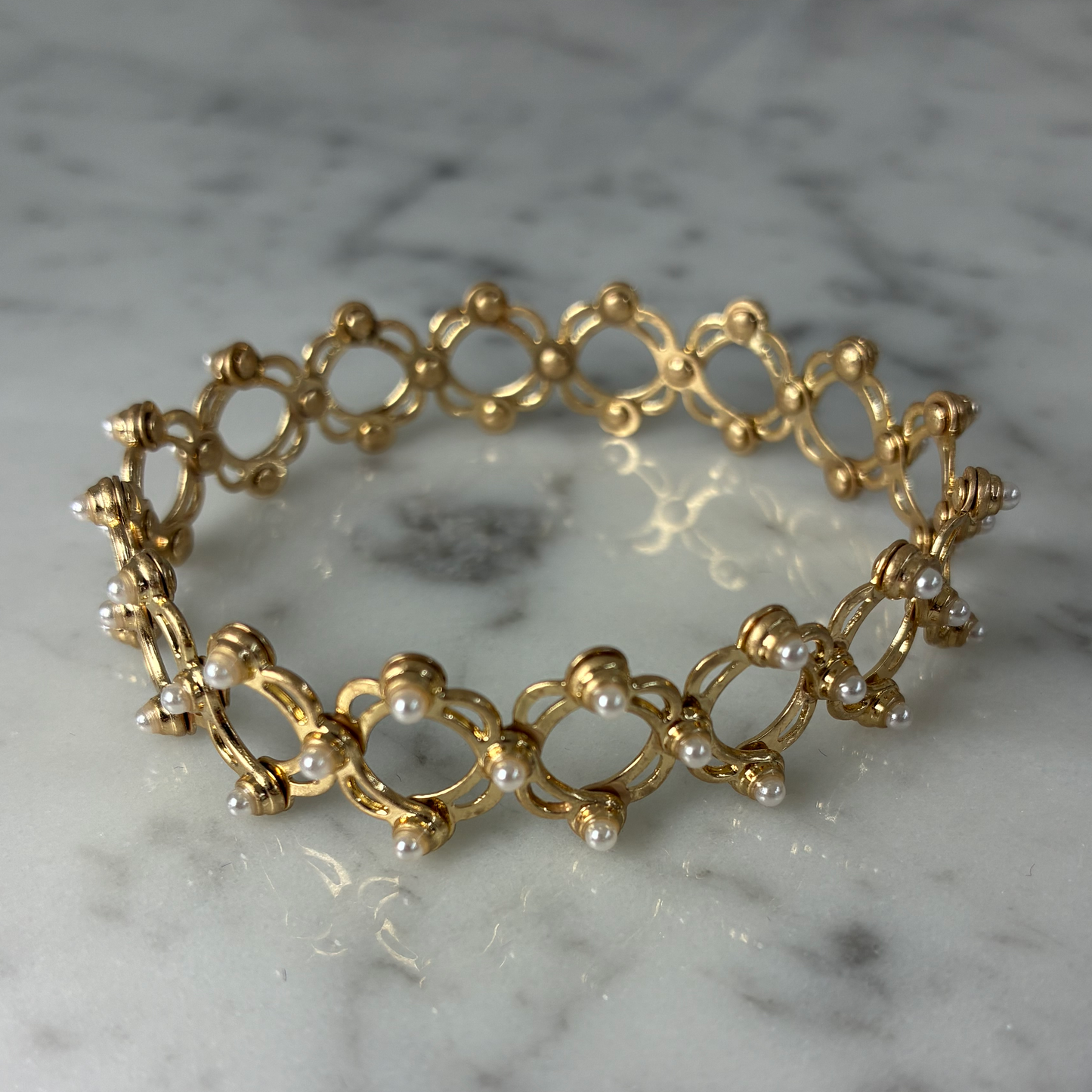 Pearls on Adjustable Bracelet