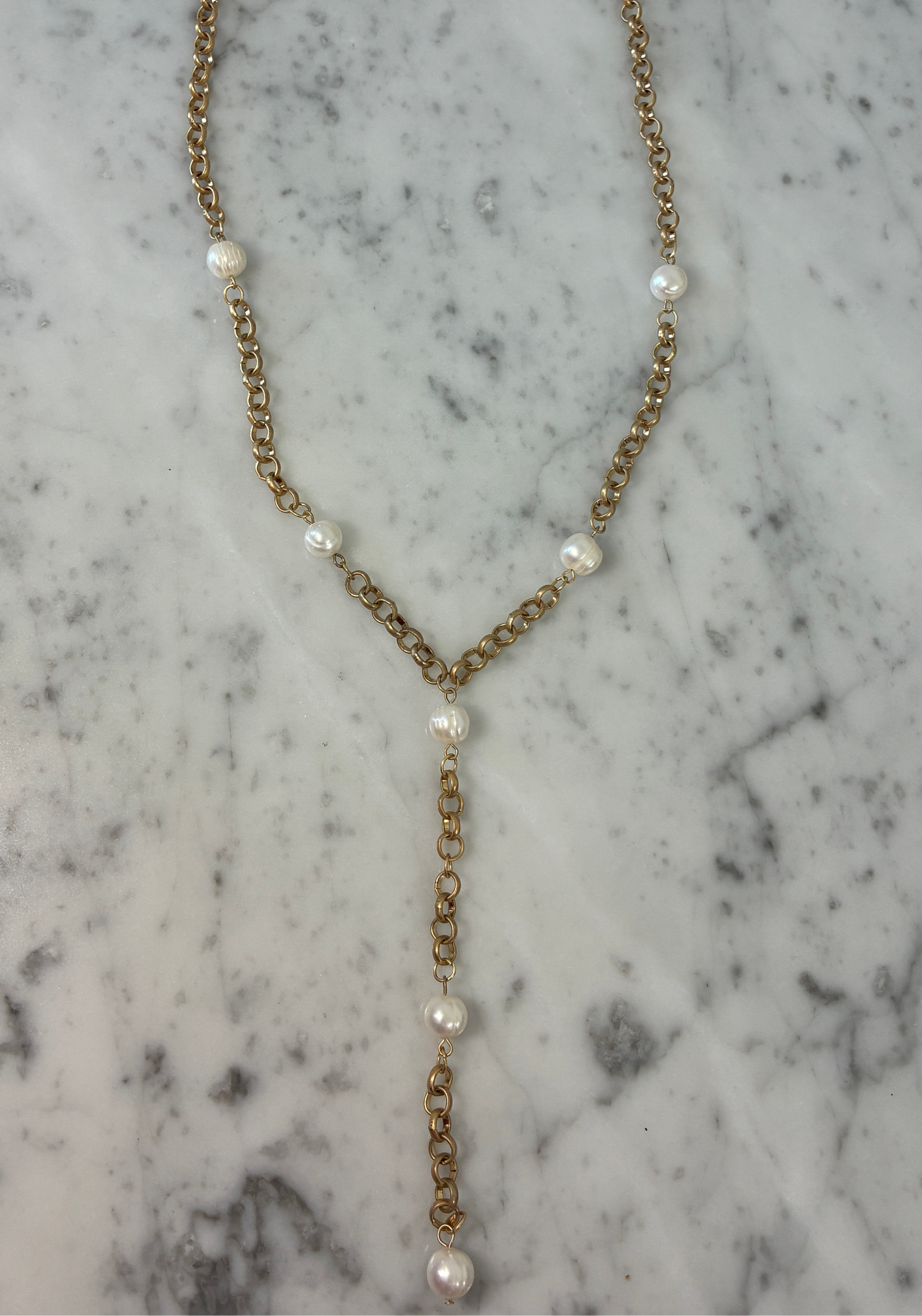 Freshwater Pearl Matte Y Necklace
