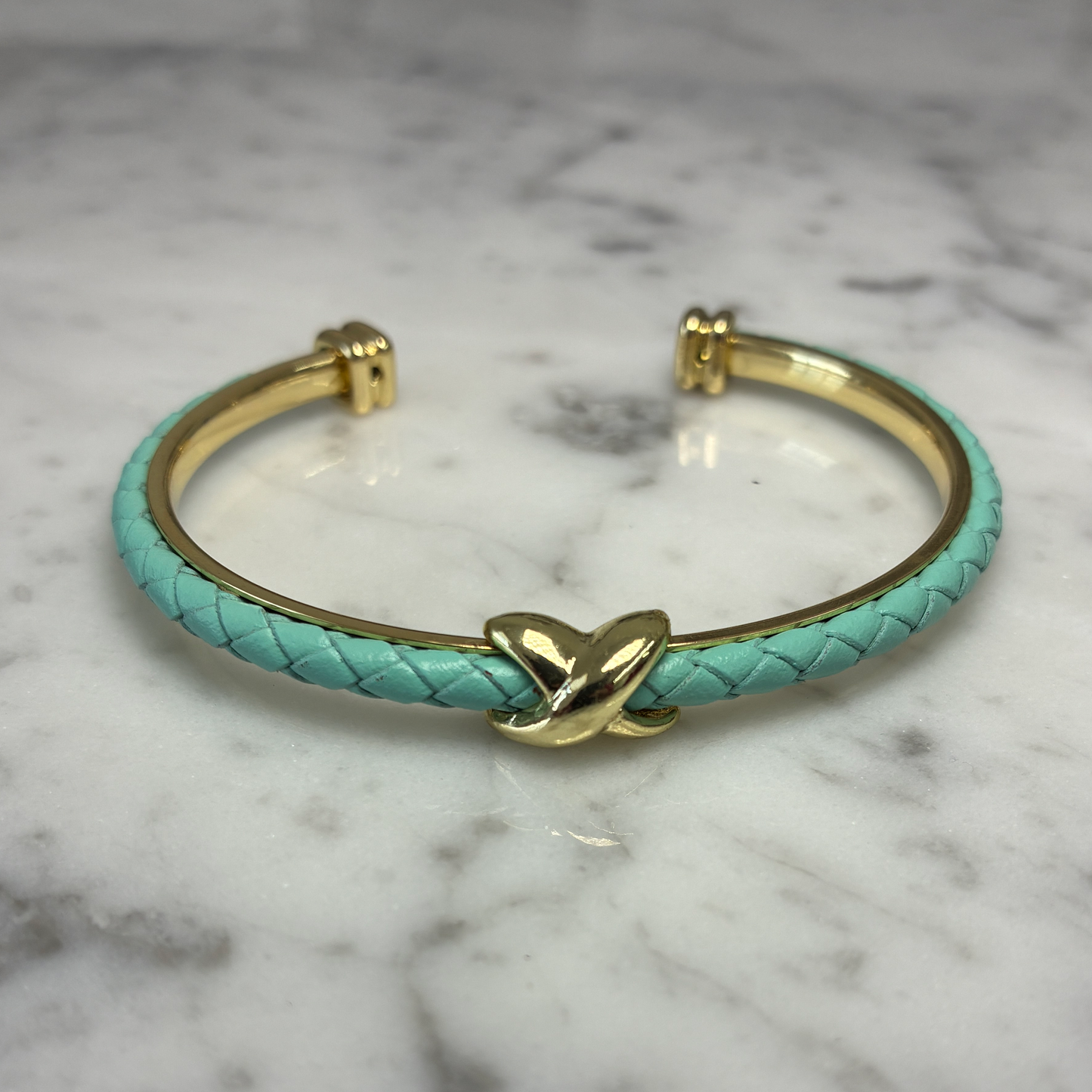 Leather Braided X Bangle