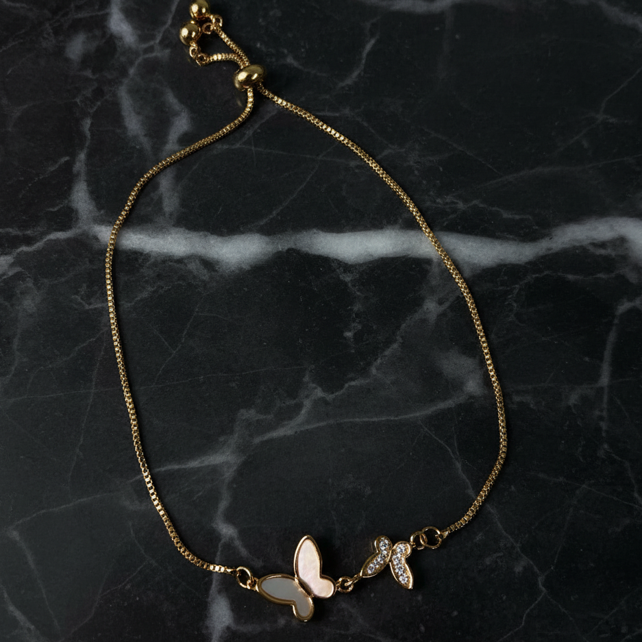 Dainty Double Butterfly Bracelet