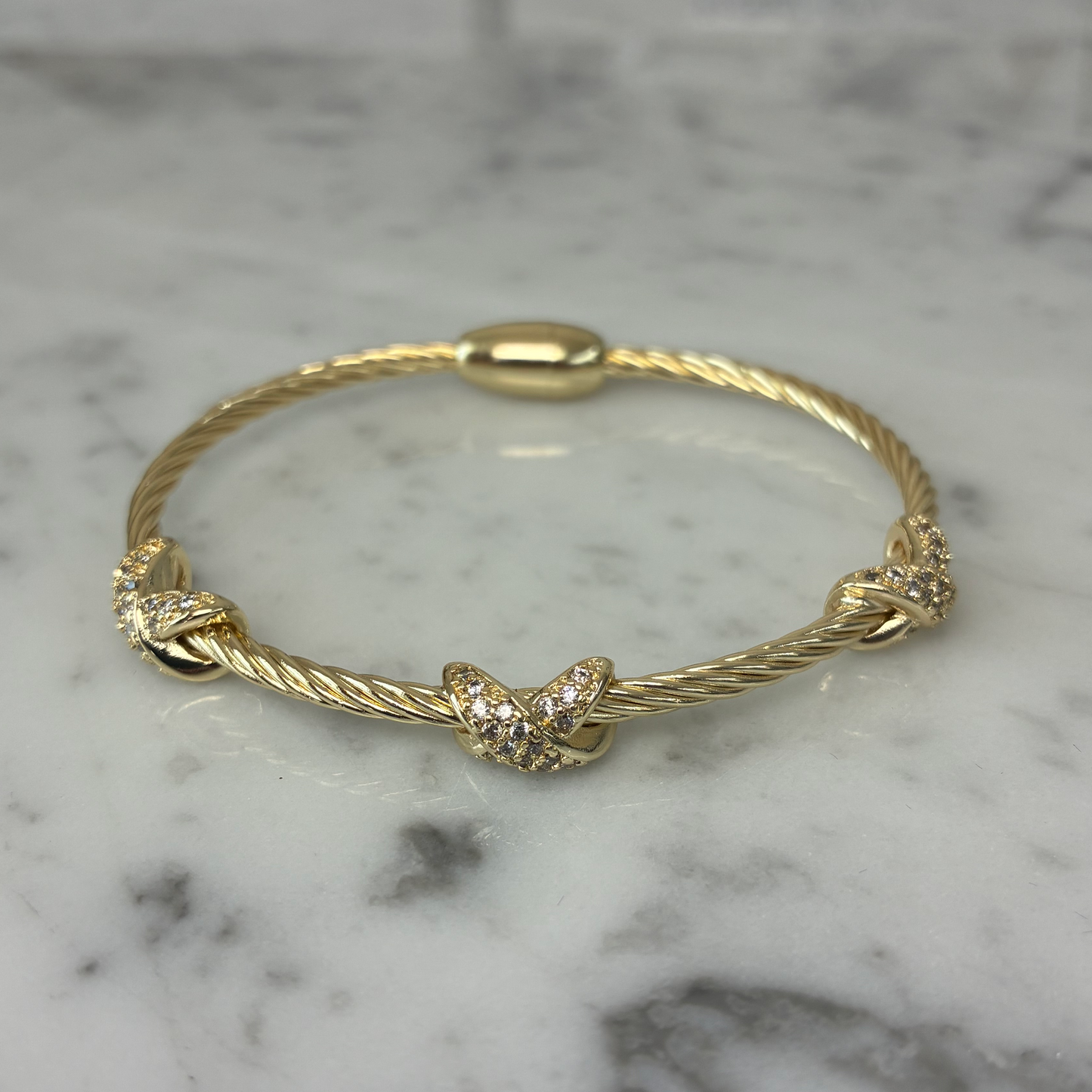Gold Cable X Bracelet