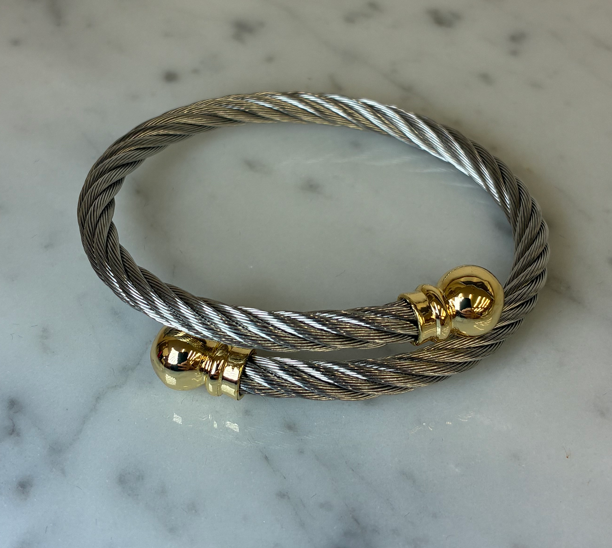 Crossover Flexible Cable Bangle