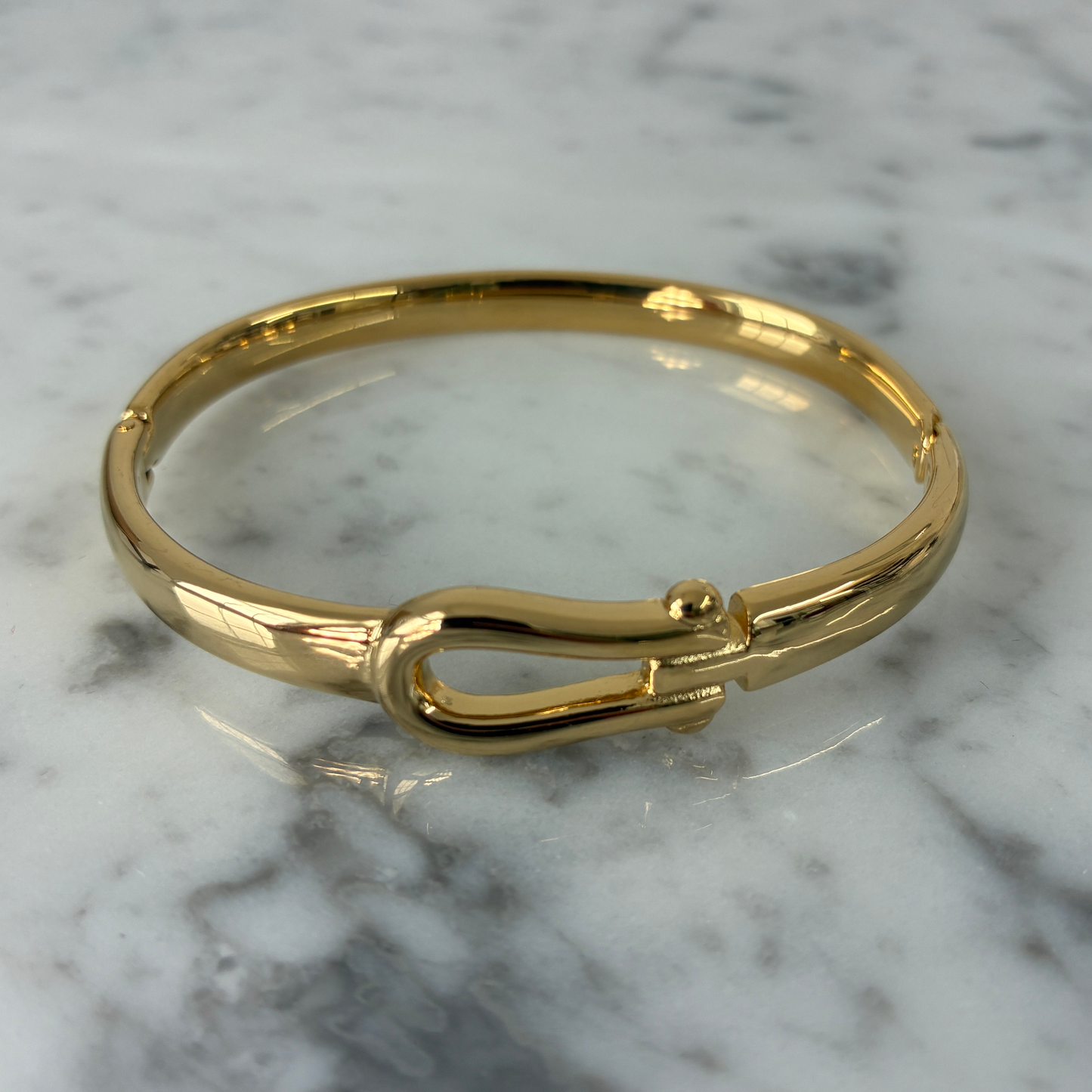 Gold Horse Bit Hinge Bracelet