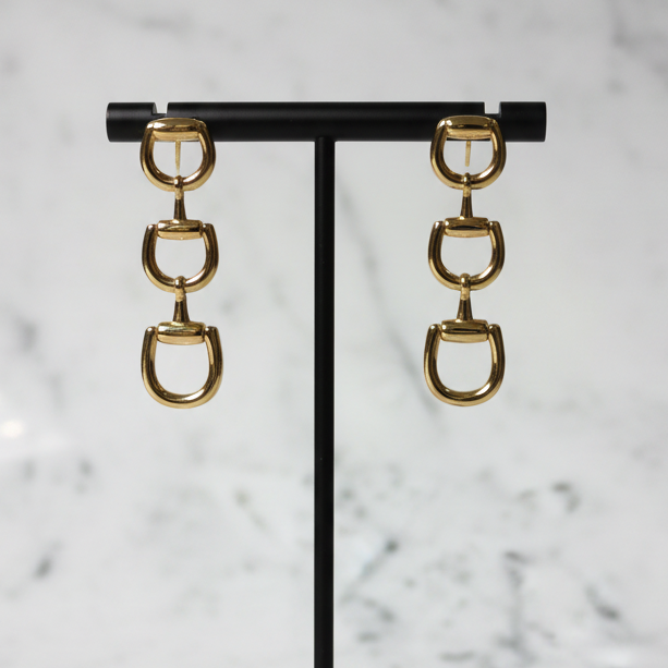 Triple Horse Bit Dangle Earrings