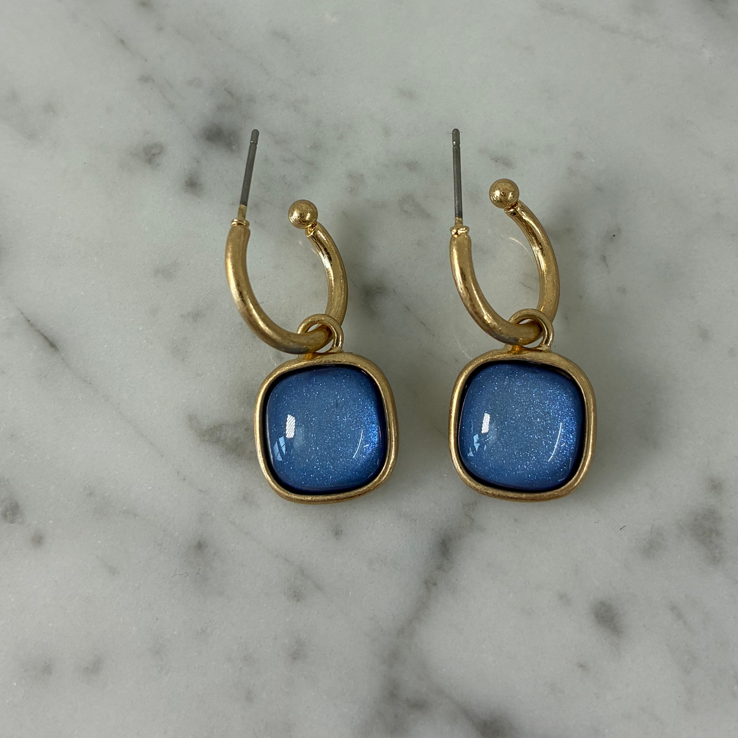Square Stone Dangle Earring