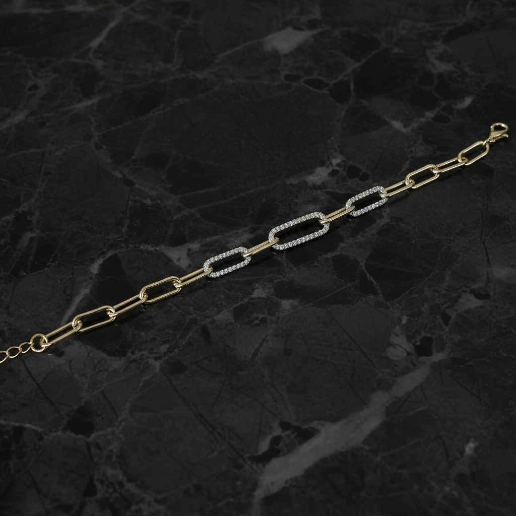 Paper Clip Link Bracelet
