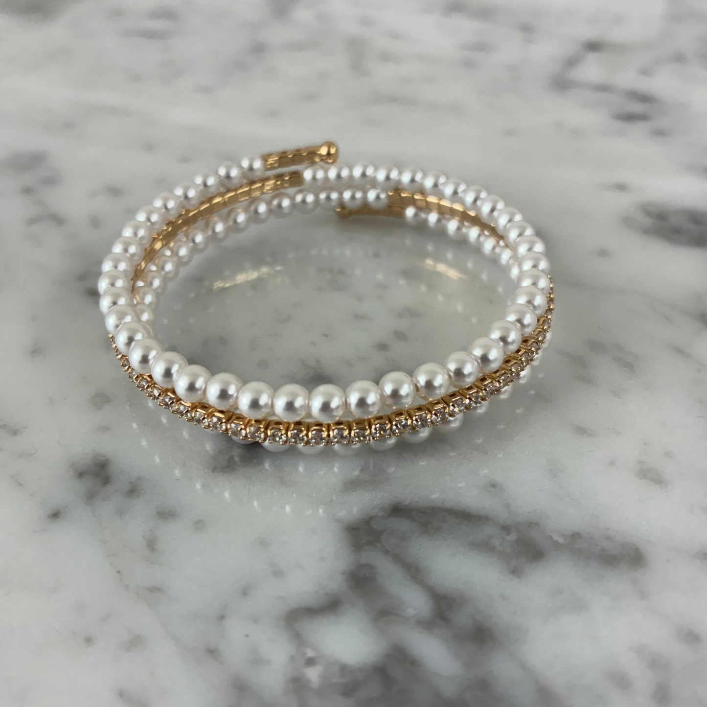 CZ Pearl Swirl Bracelet