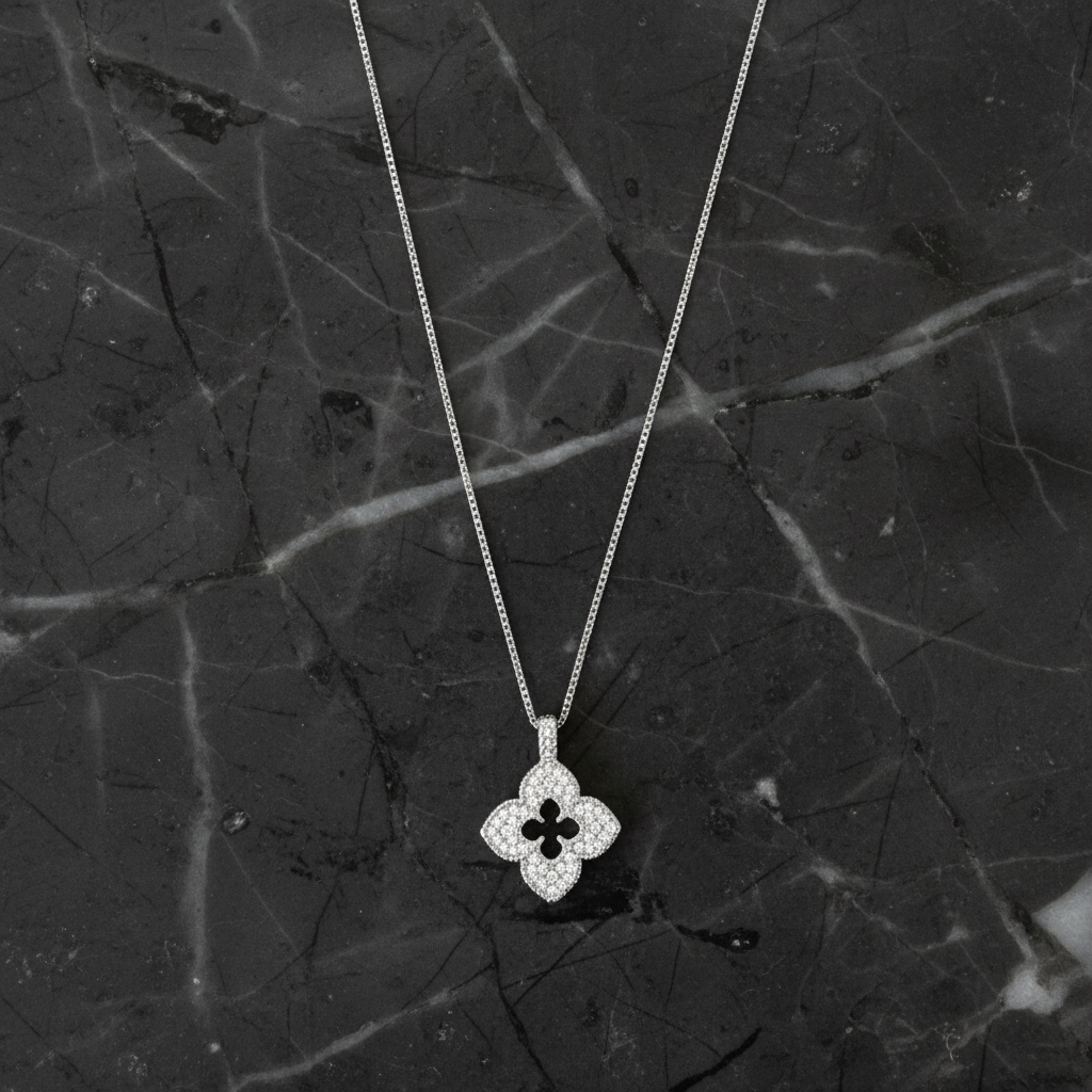 CZ Flower Pendant Necklace