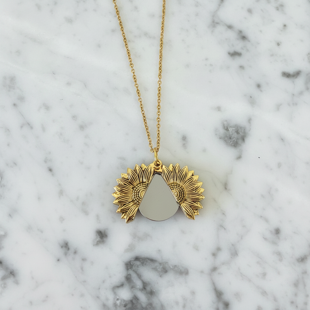 Sunflower Locket Necklace