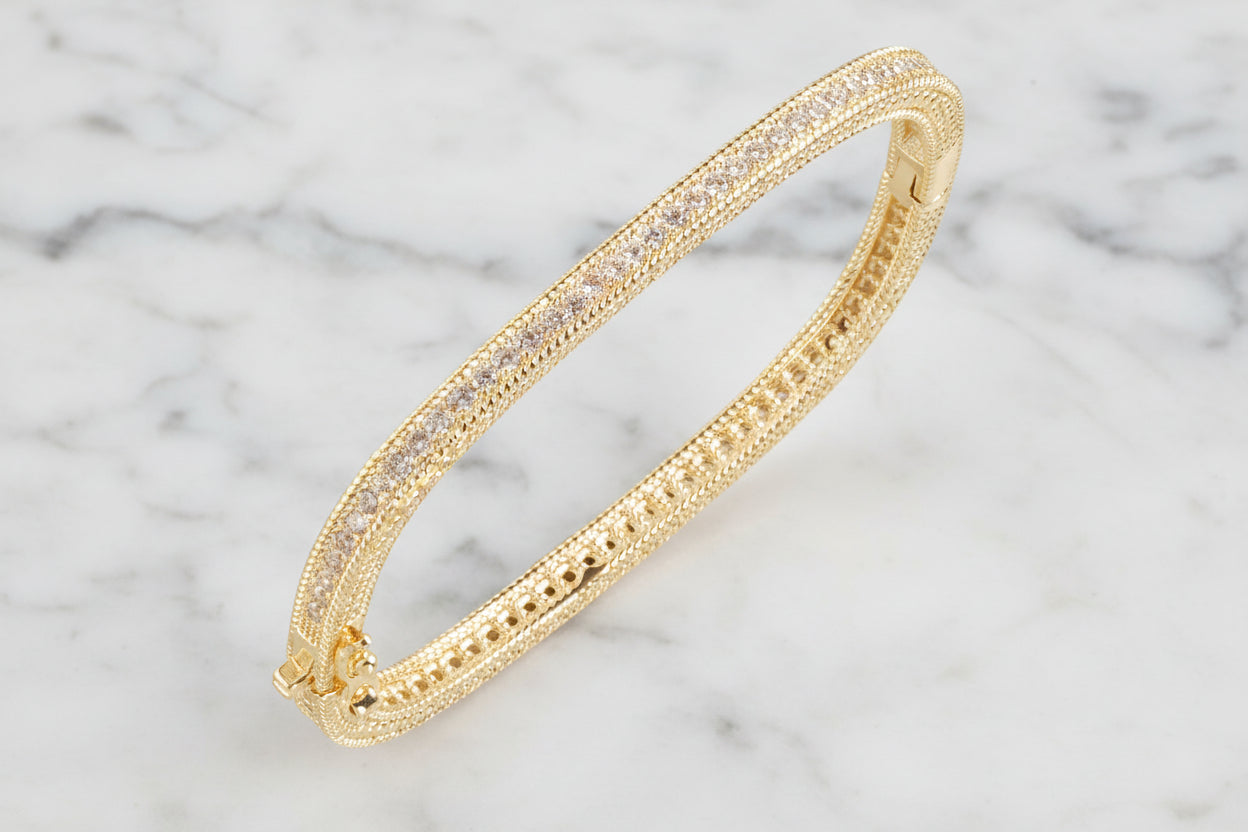 Gorgeous Gold Narrow CZ Bracelet