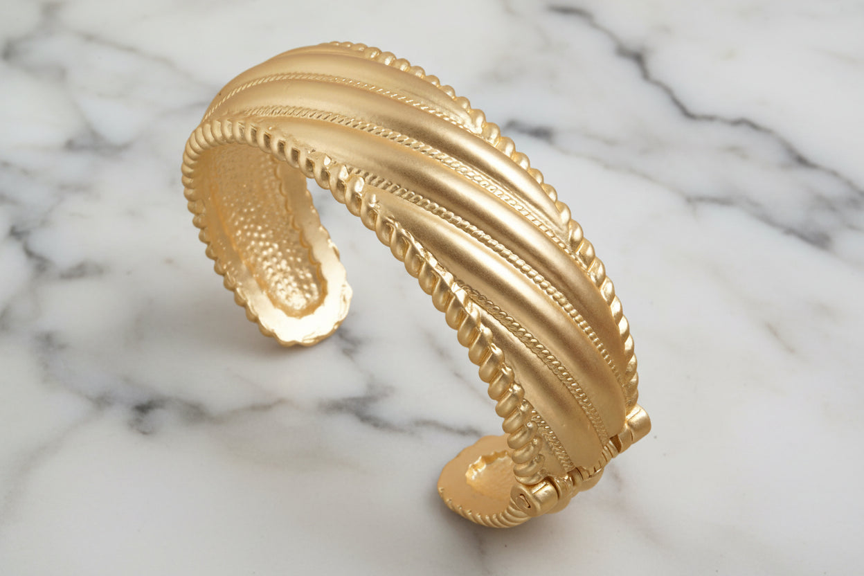 Matte Gold Swirl Cuff Bracelet