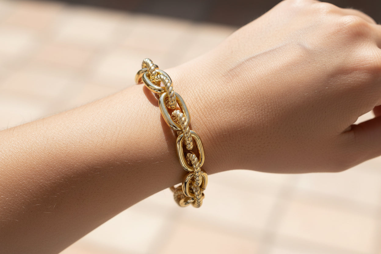 Stretch Gold Chain Link Bracelet