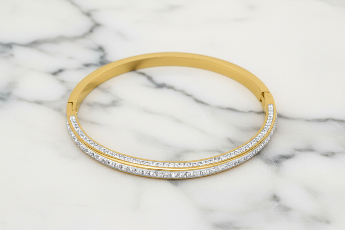 Steel Pave Bangle