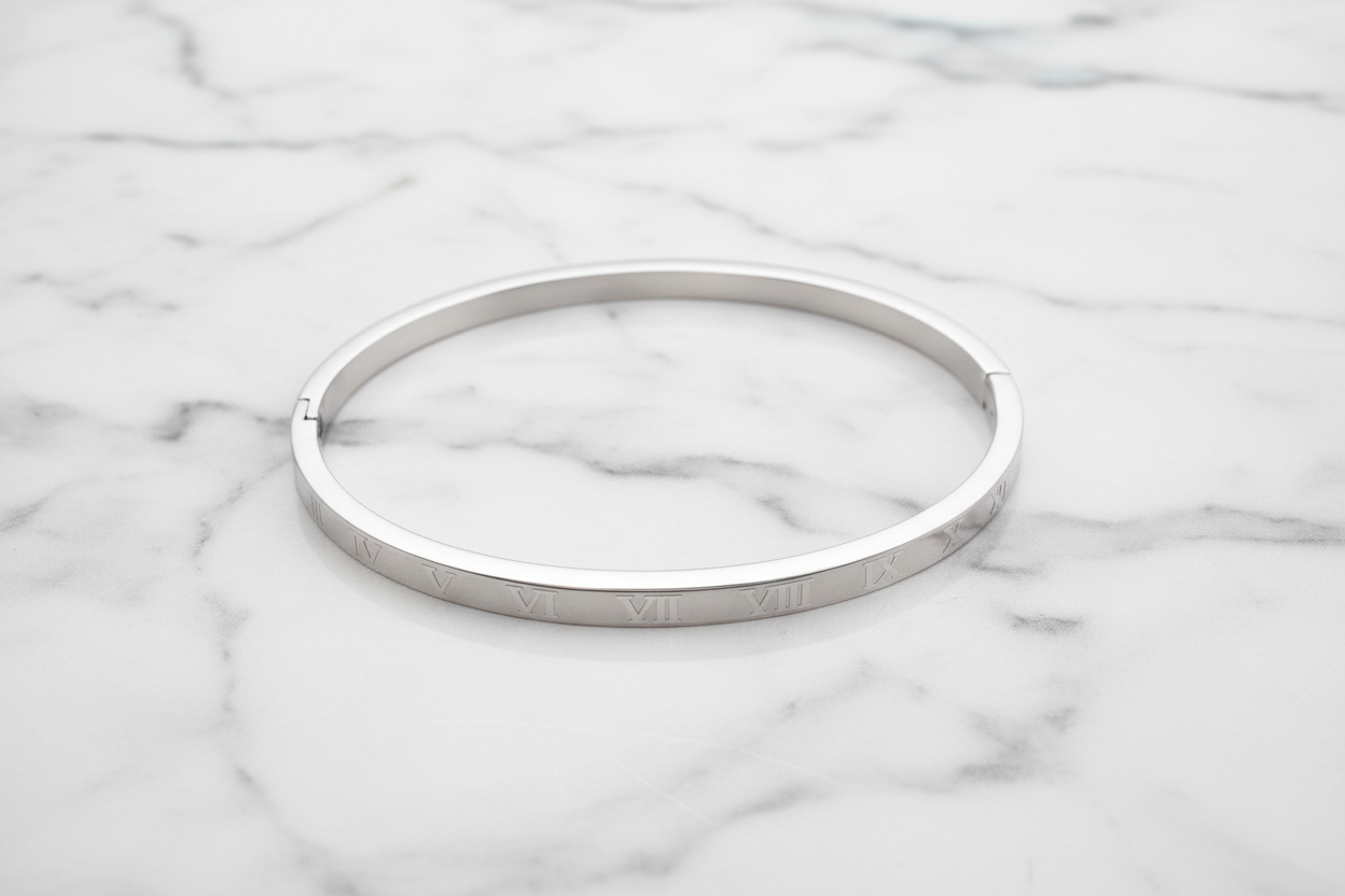 Thin Roman Numeral Bangle