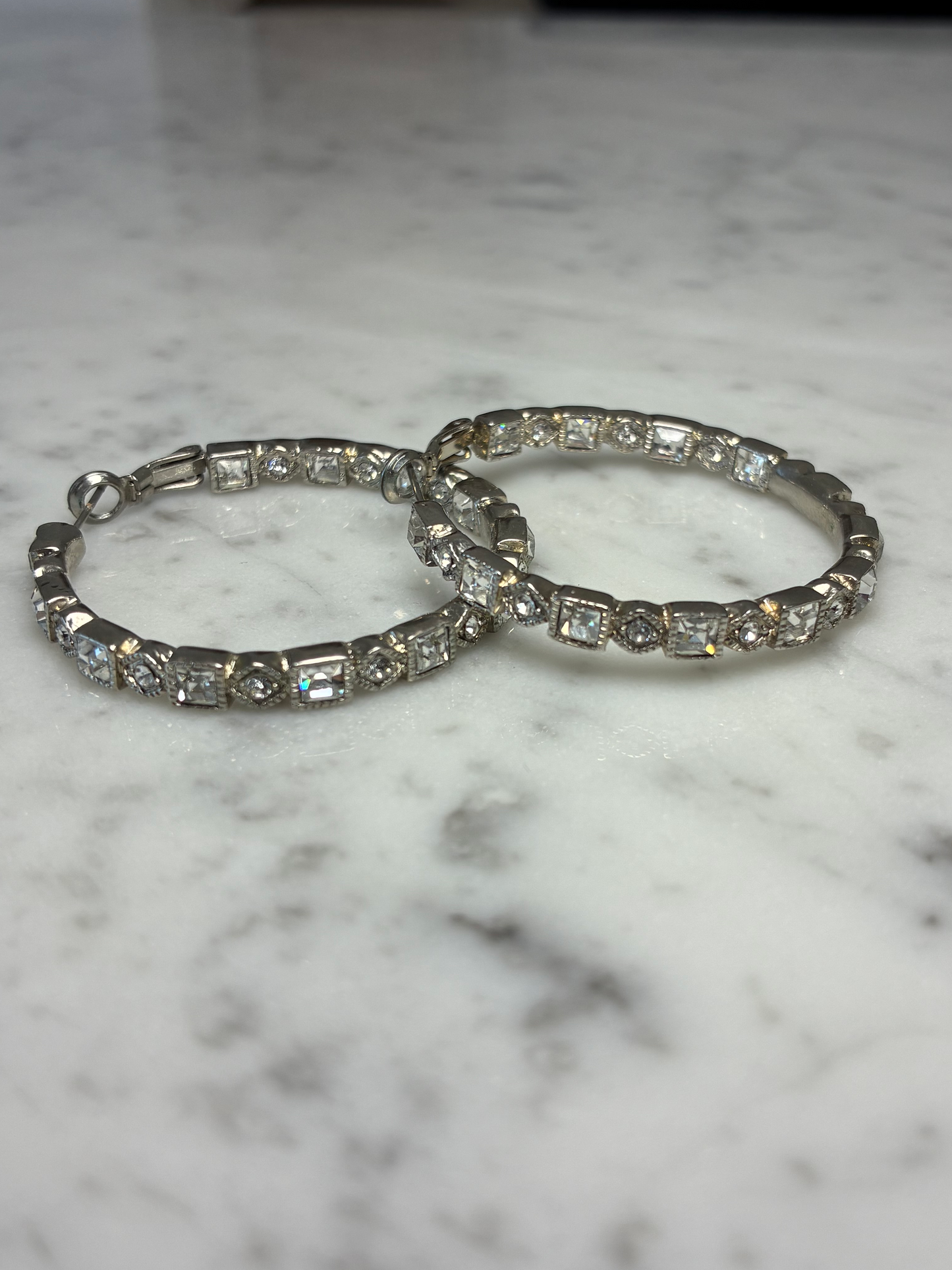 Large CZ Hoop Earrings