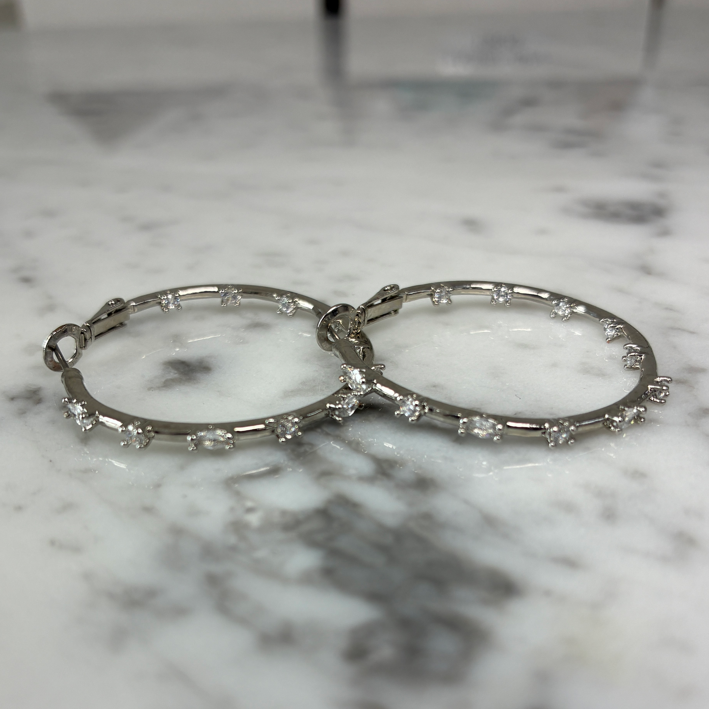 Medium CZ Hoop Earrings