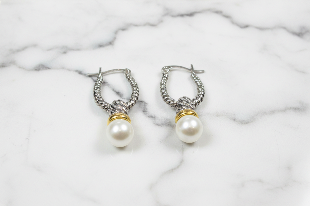 Silver Hoop w/ Dangle Earring