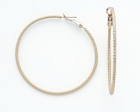2.25" Round Cable Hoop Earring