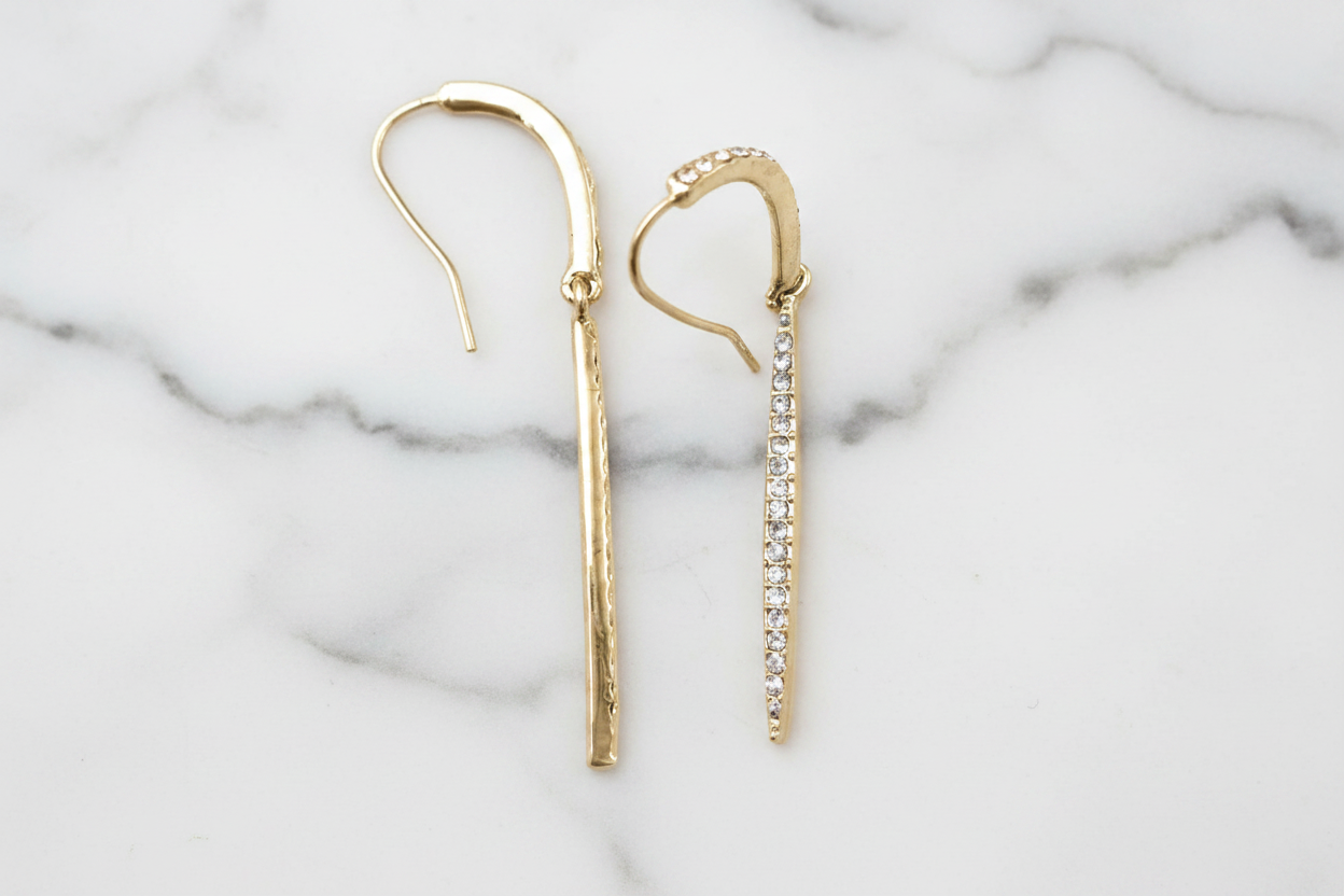 CZ Bar Dangle Earring