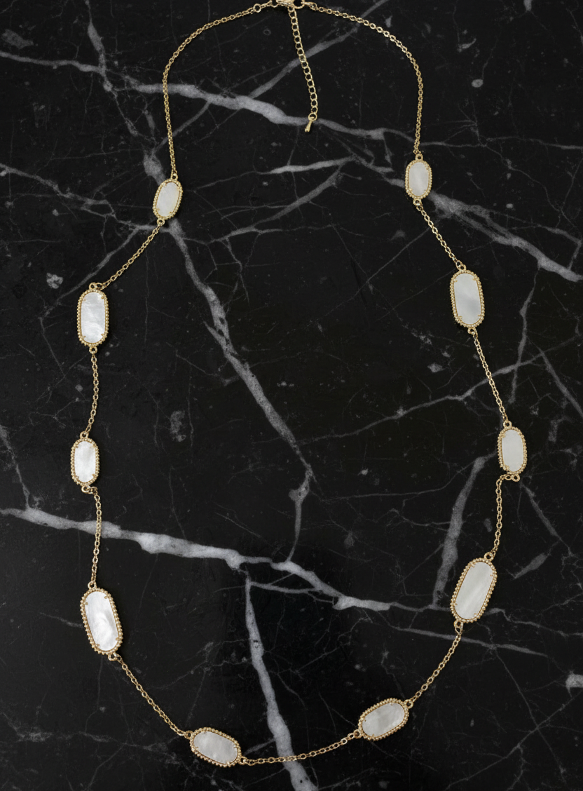 Mother of Pearl Gold Necklace - 36"