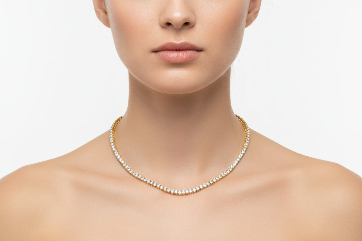 CZ Tennis Necklace - 16"