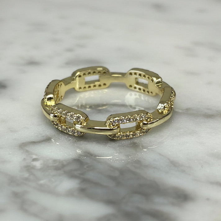 Small Gold Chain Link Ring