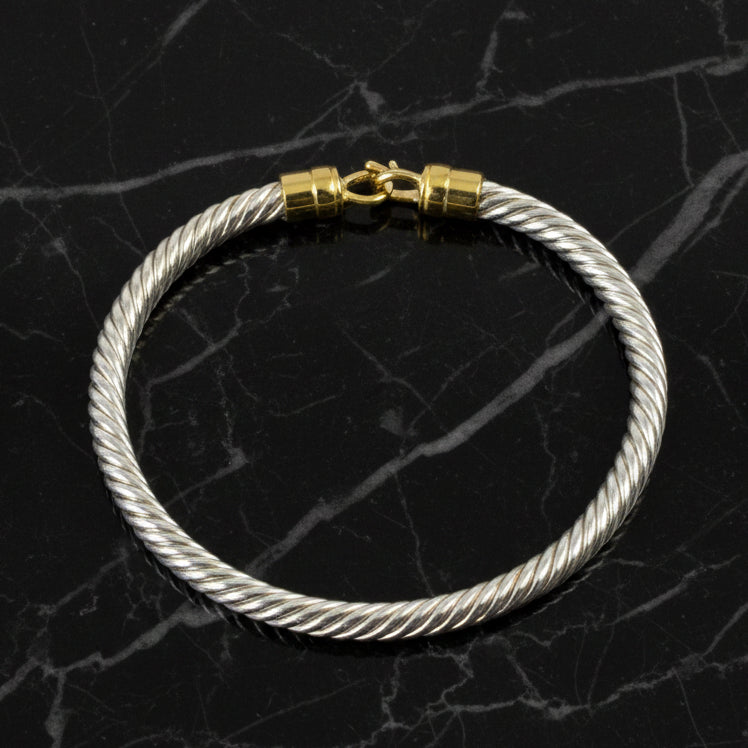 Two Tone Cable Hook Bracelet