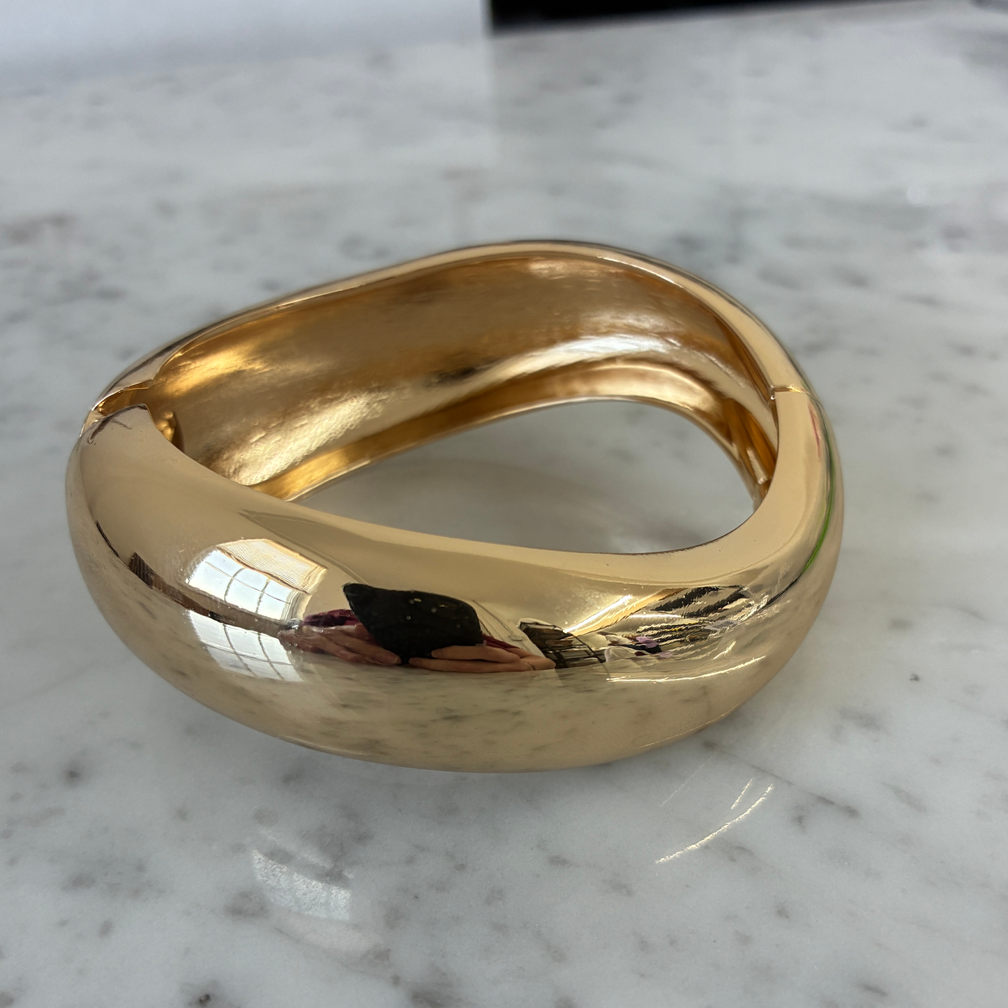 Chunky Organic Gold Bangle