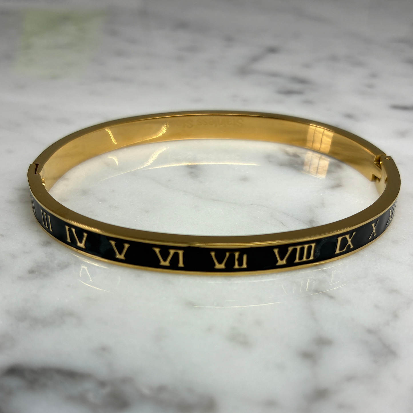 Enamel Roman Numeral Bangle