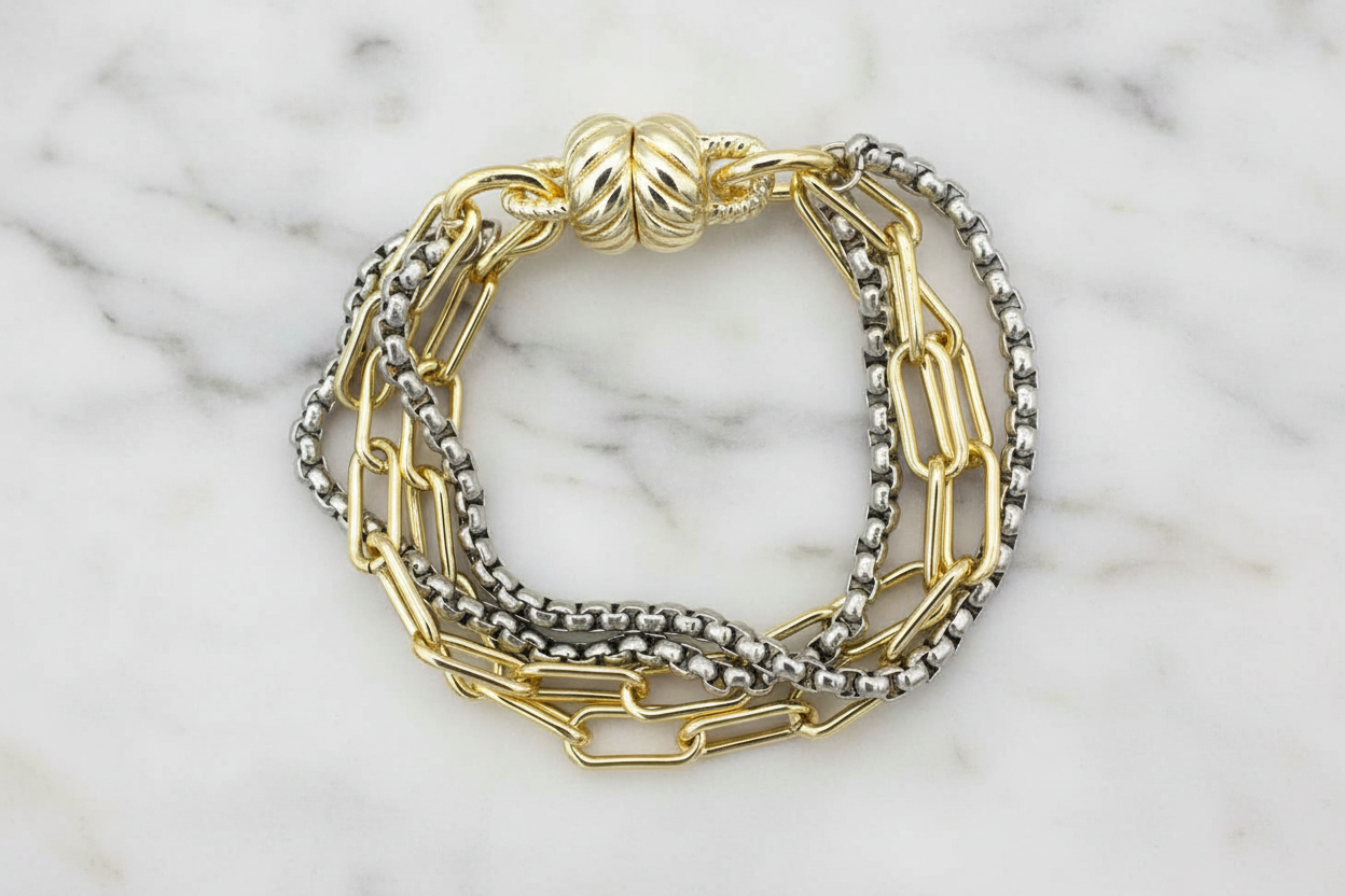 Two Tone Bracelet w/ Magnet