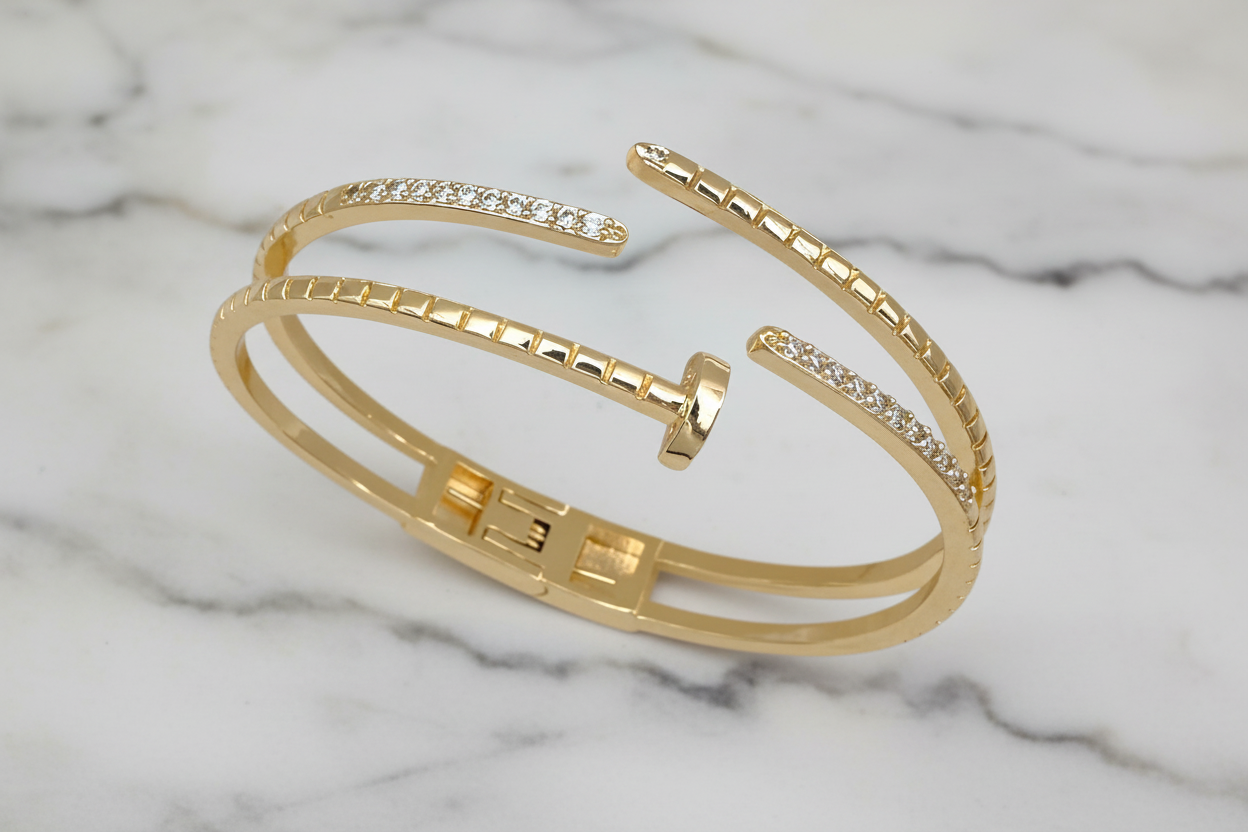 Pave Dual Nail Bangle