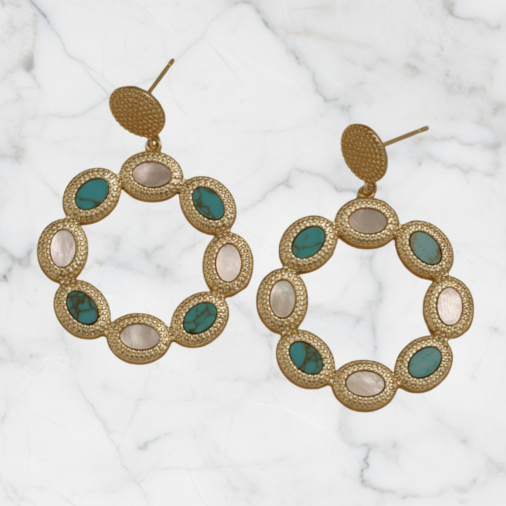 Matte Gold Circle Dangle Earring