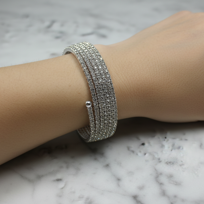 2mm CZ 5-Line Bracelet