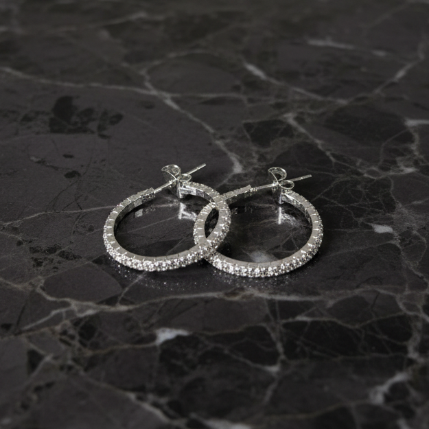 20mm Crystal Hoop Earring