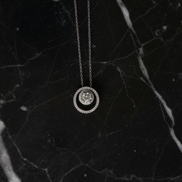 Double Circle CZ Necklace