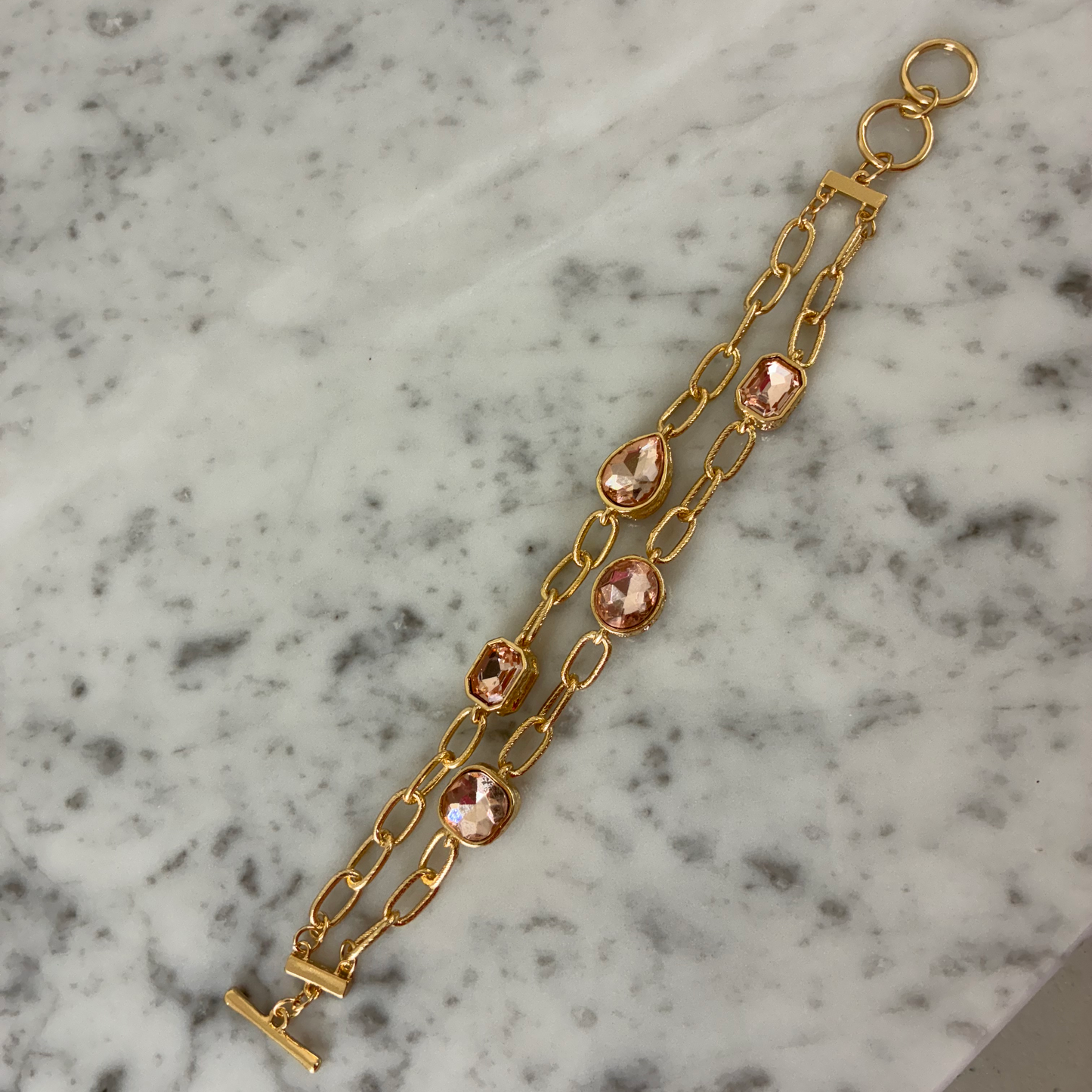 2-Strand Pink Stone Bracelet