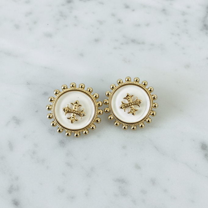 Enamel Cross Earring