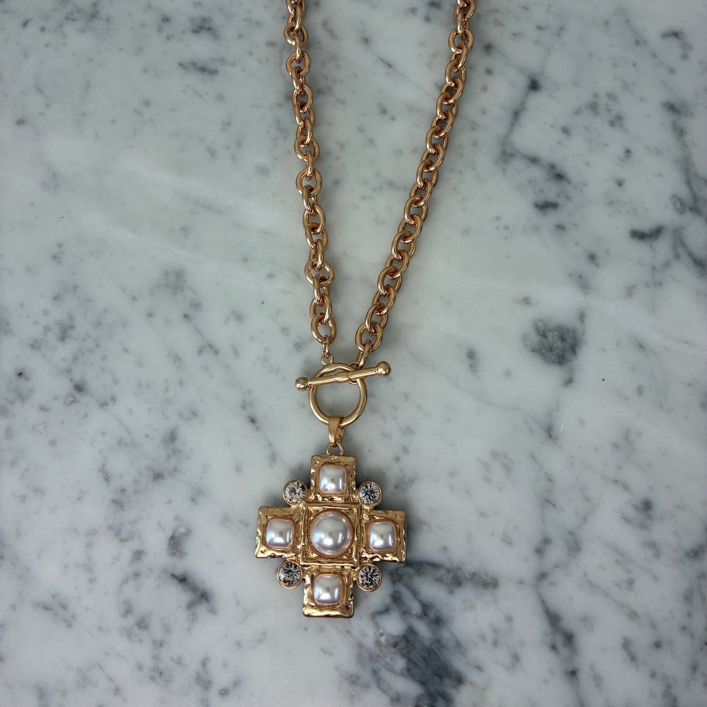 Pearl Cross Necklace