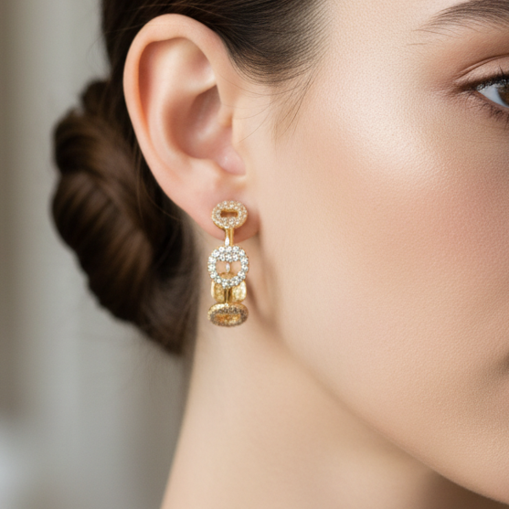 Inside Out Horsebit Hoop Earring