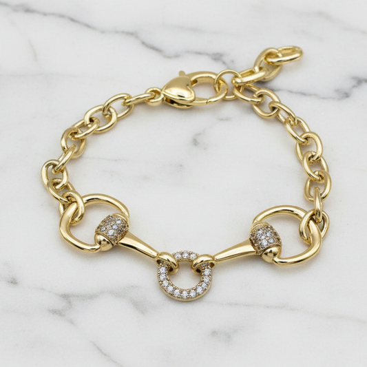Horsebit w/ Pave Ring Bracelet
