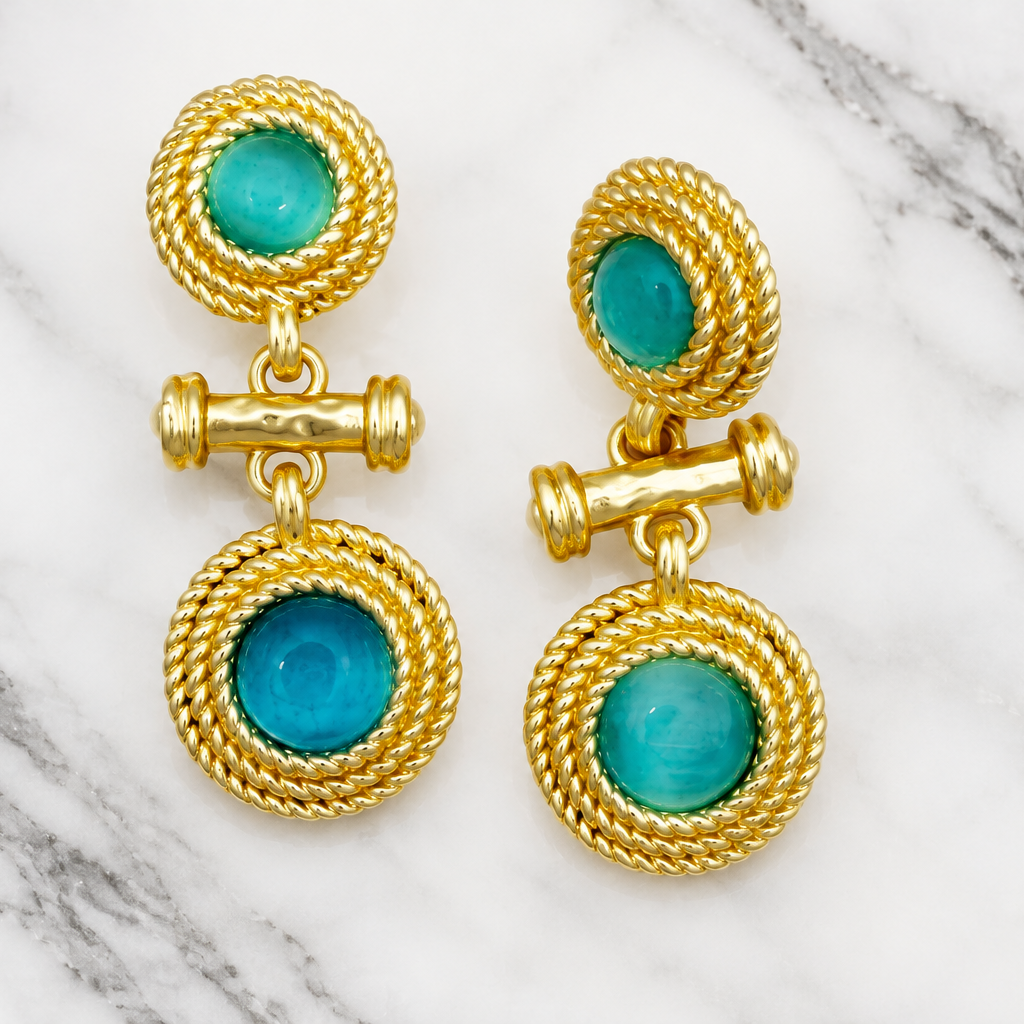 Matte Gold Dangle Earrings