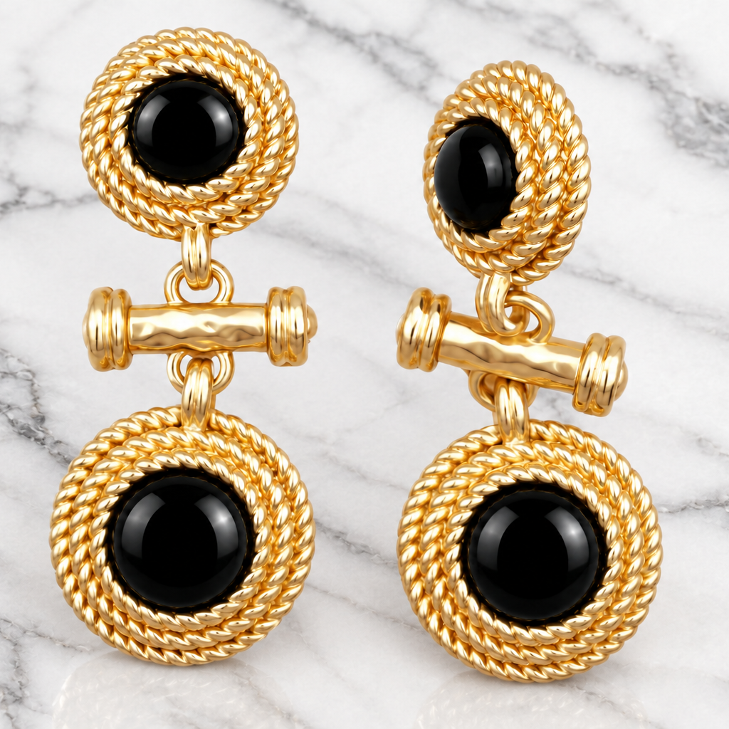 Matte Gold Dangle Earrings
