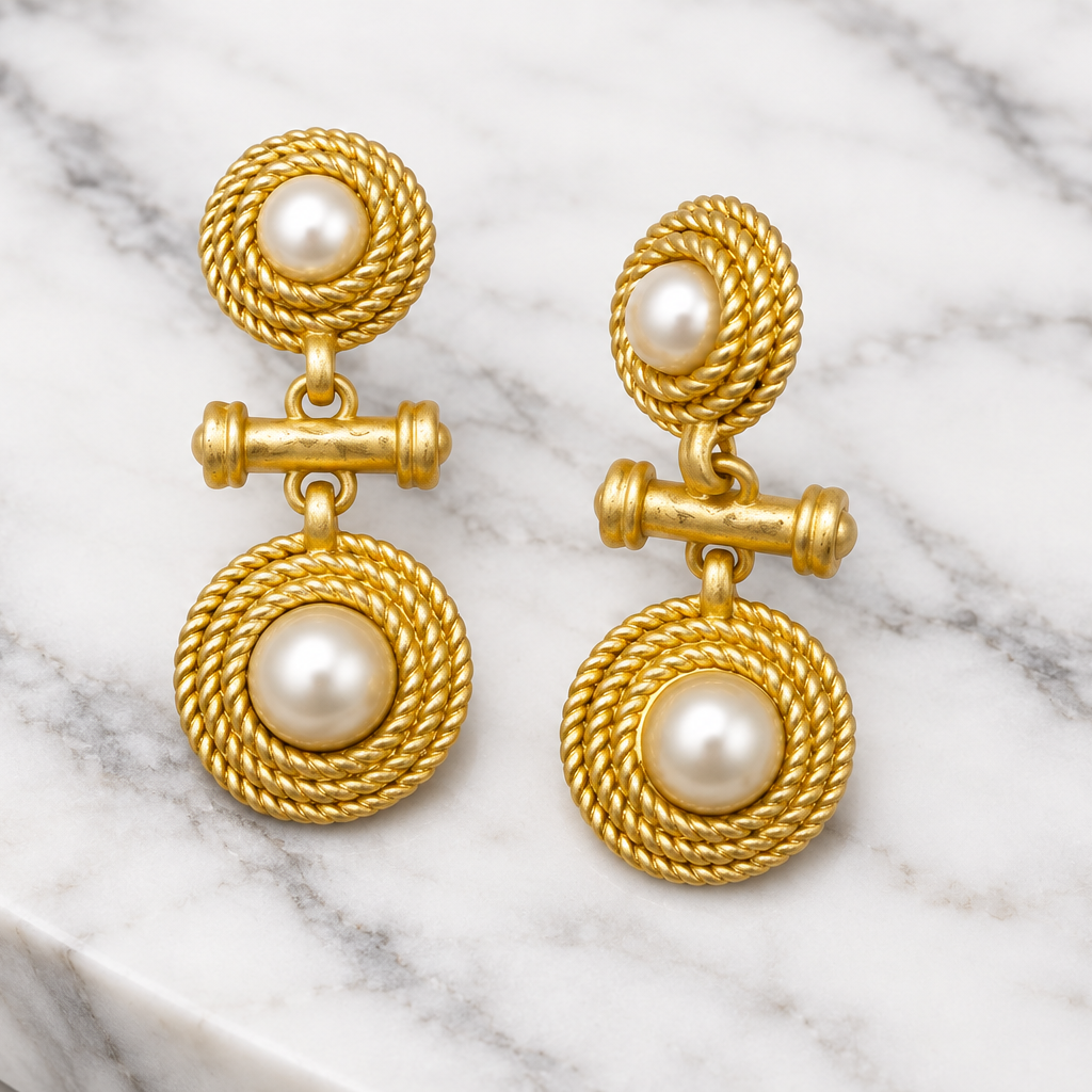 Matte Gold Dangle Earrings