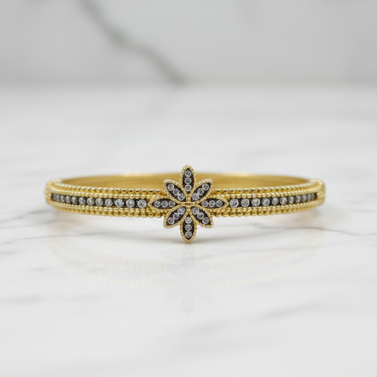 Matte Gold Hematite Starburst Bangle
