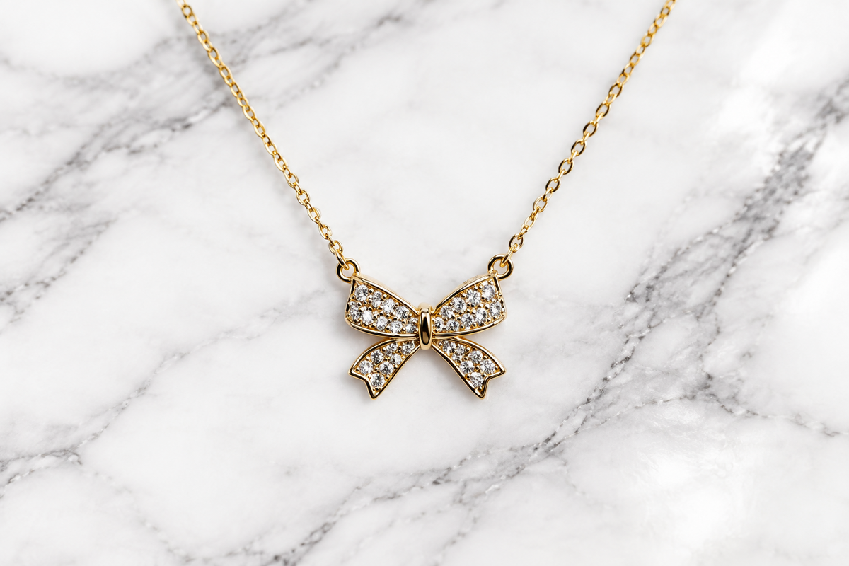 CZ Bow Necklace
